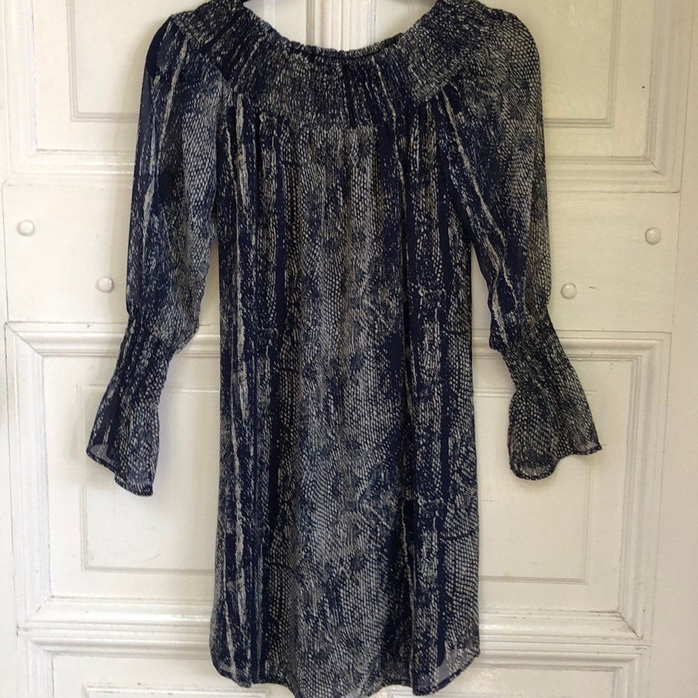 Abbeline Navy/white snake print dress. New.